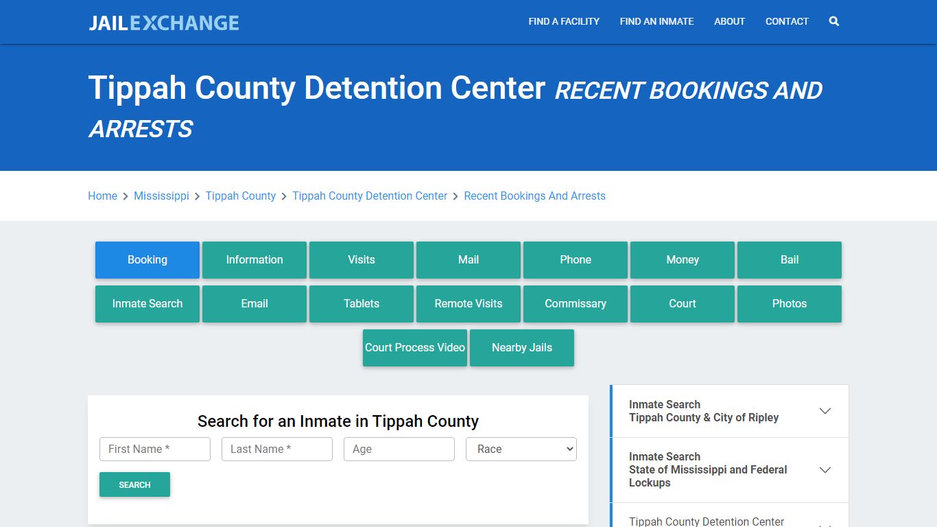 Tippah County Detention Center Recent Bookings And Arrests - Jail Exchange