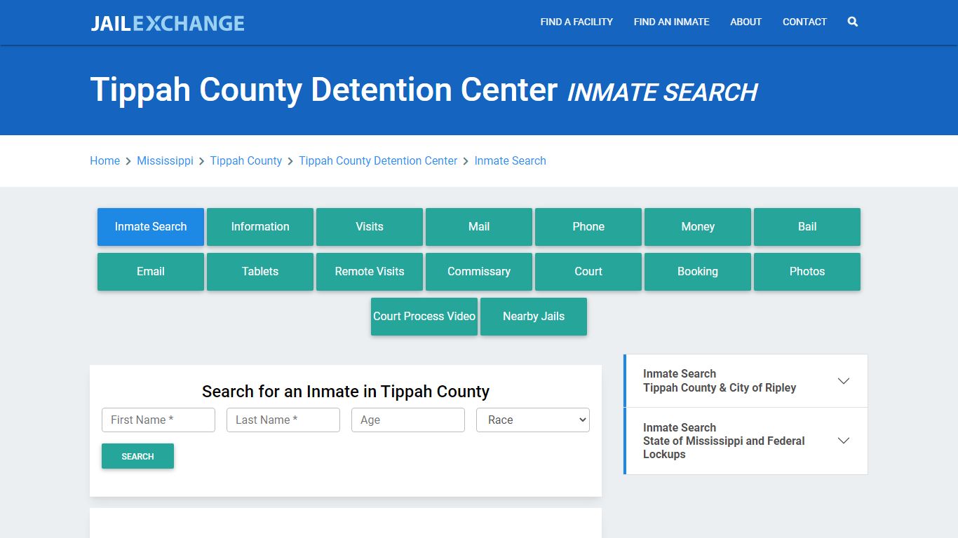 Tippah County Detention Center Inmate Search - Jail Exchange