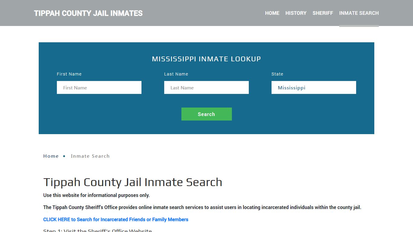 Tippah County, MS Detainee Lookup